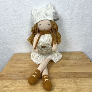Autumn Fall Pumpkin Shelf Sitter Doll w/Crocheted Hat & Shoes Decoration ONLY